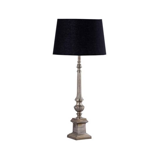 Table Lamp and Shade - Silver Antique